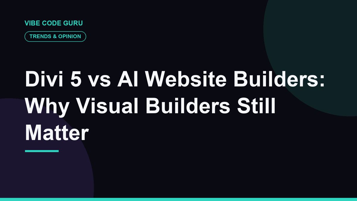 Divi 5 vs AI Website Builders: Why Visual Builders Still Matter